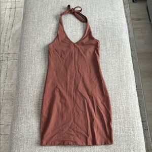 BP Brown Sleeveless Halter Mini Dress